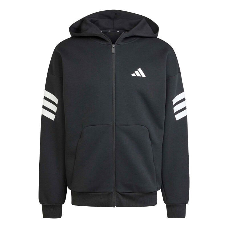 Campera de Hombre Adidas Future Icons 3 Franjas Cierre Frontal Negro
