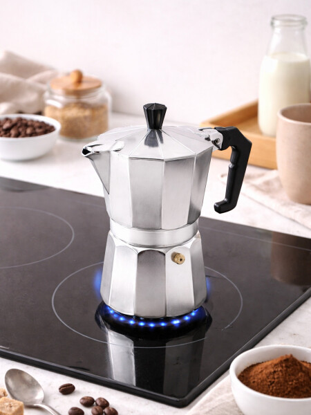 CAFETERA ITALIANA PLATEADO (V)