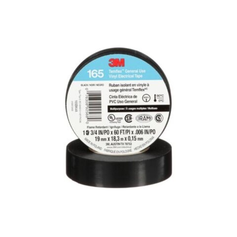 CINTA AISLADORA TEMFLEX 165 NEGRO 19MM X 18M - 3M CINTA AISLADORA TEMFLEX 165 NEGRO 19MM X 18M - 3M