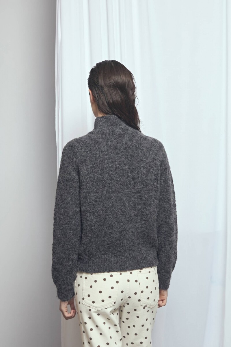 Cardigan abotonado gris oscuro