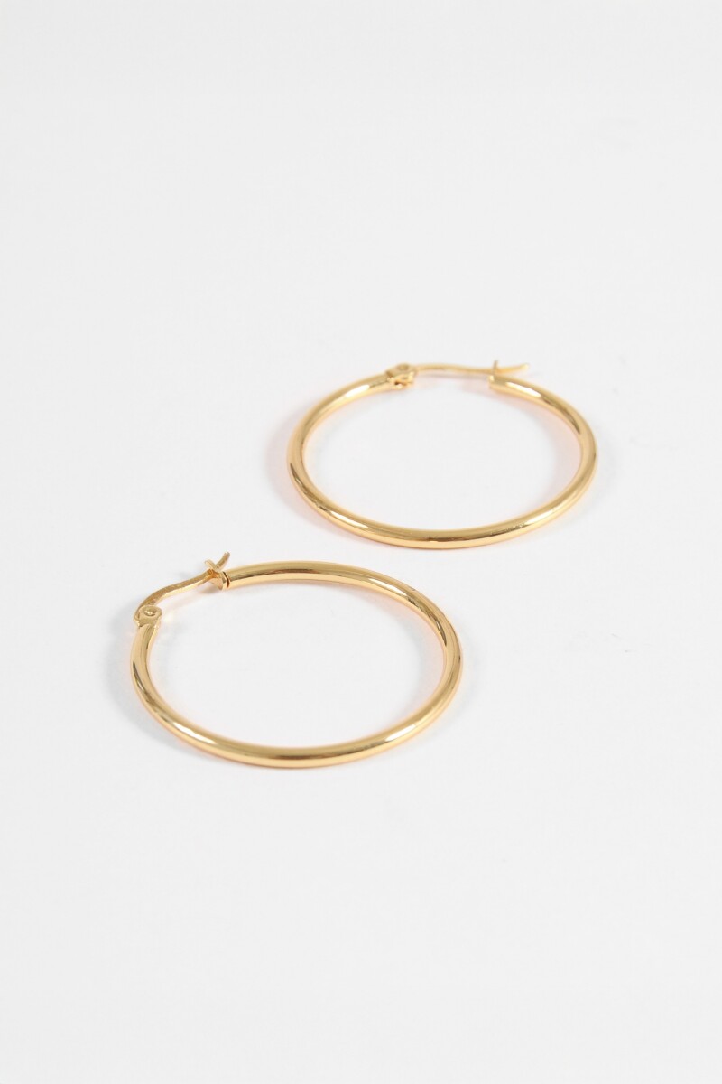 Aros acero large dorado