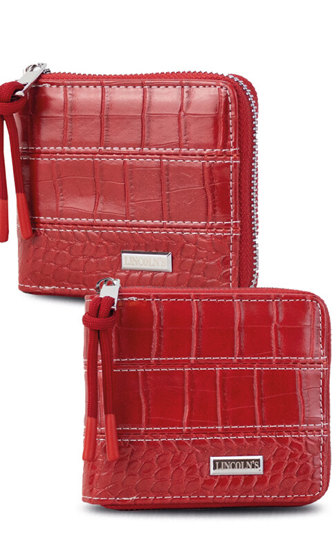 BILLETERA CANDELA CROCO GRANATE