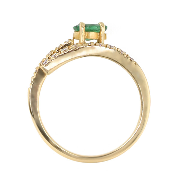 Anillo Esmeralda Aura de oro amarillo 18k con esmeralda y brillantes Anillo Esmeralda Aura de oro amarillo 18k con esmeralda y brillantes