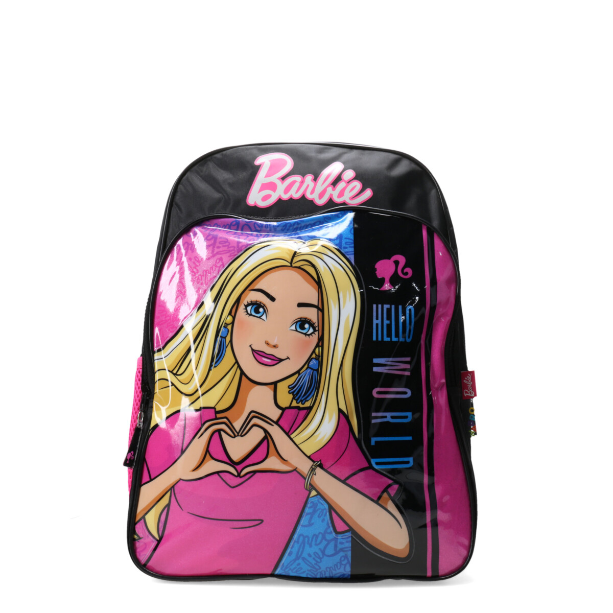 Mochila Barbie Hello World 16" - Negro - Fucsia 