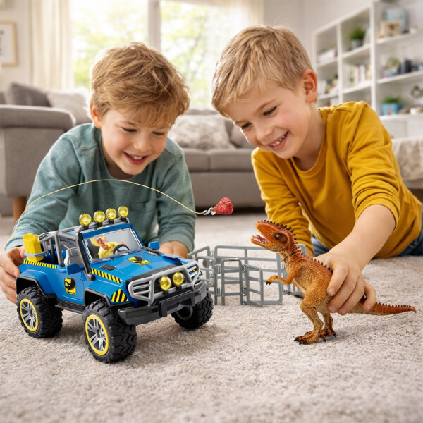 Juguete Auto Todoterreno Con Dinosaurio Schleich Infantil Juguete Auto Todoterreno Con Dinosaurio Schleich Infantil