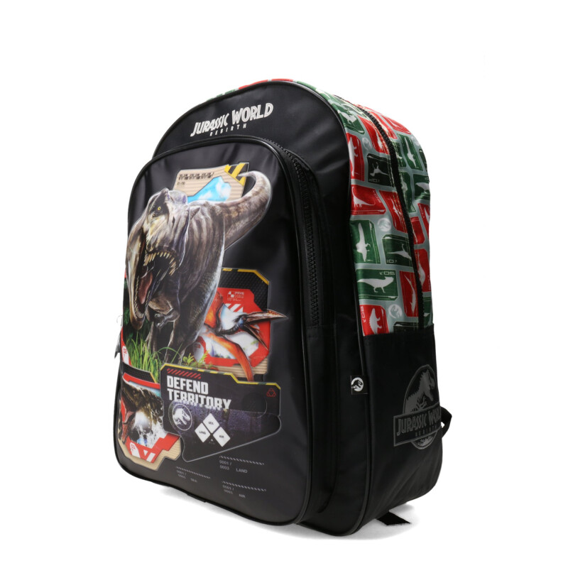 Mochila Jurassic World Defend Territory Negro - Verde