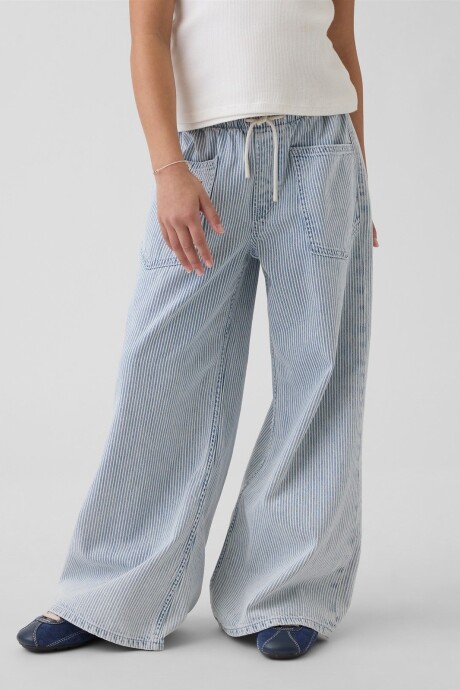 Jean Baggy Niña Railroad Strp Indigo