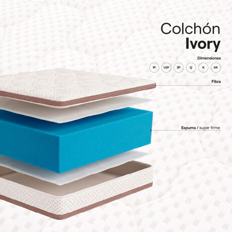 COLCHÓN KING ESPUMA BLANCO IVORY