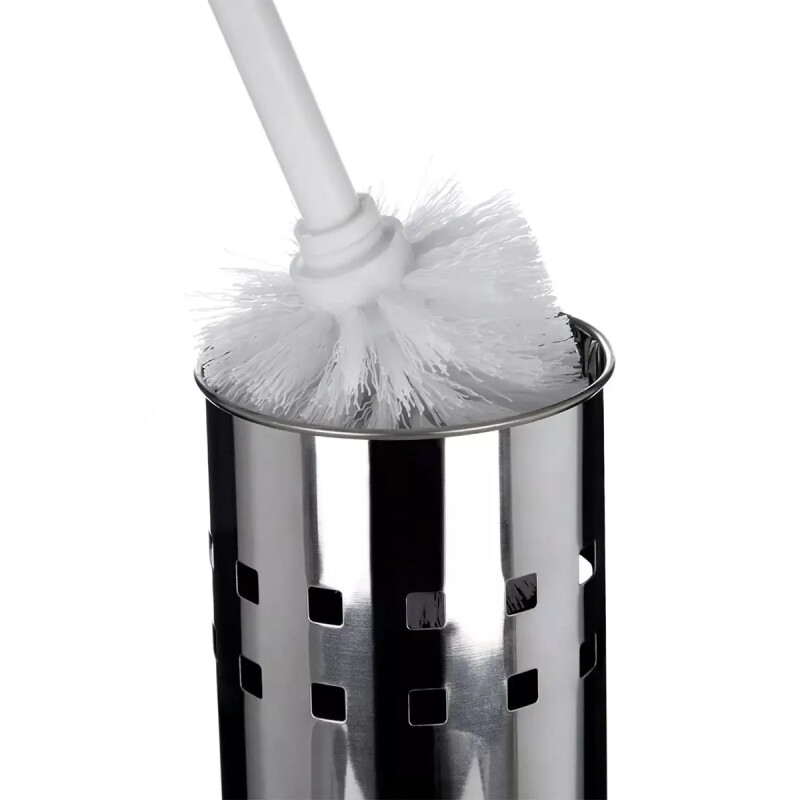 Escobilla para inodoro en acero inoxidable con tapa GRIS