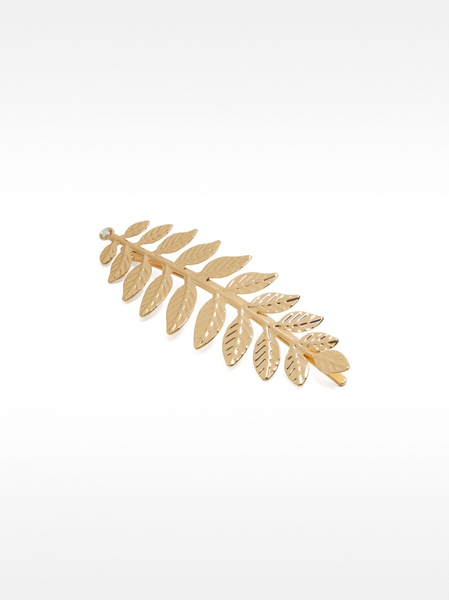 Pinza De Pelo Con Hoja - dorado 