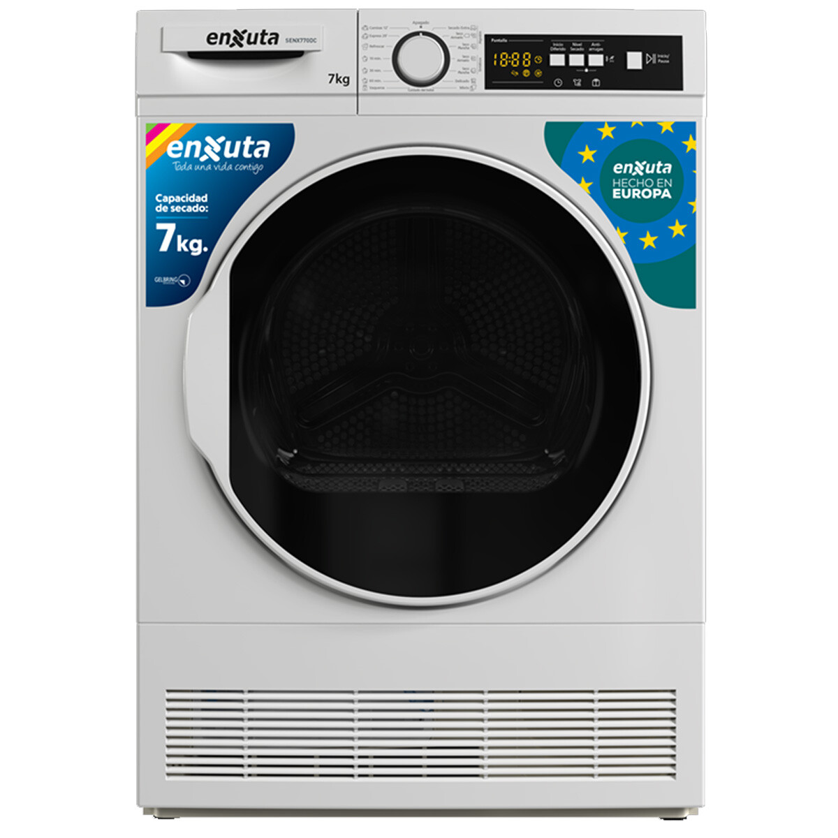 SECARROPA CARGA FONTAL BLANCO POR CONDENSACIÓN DE 7 KG ENXUTA 