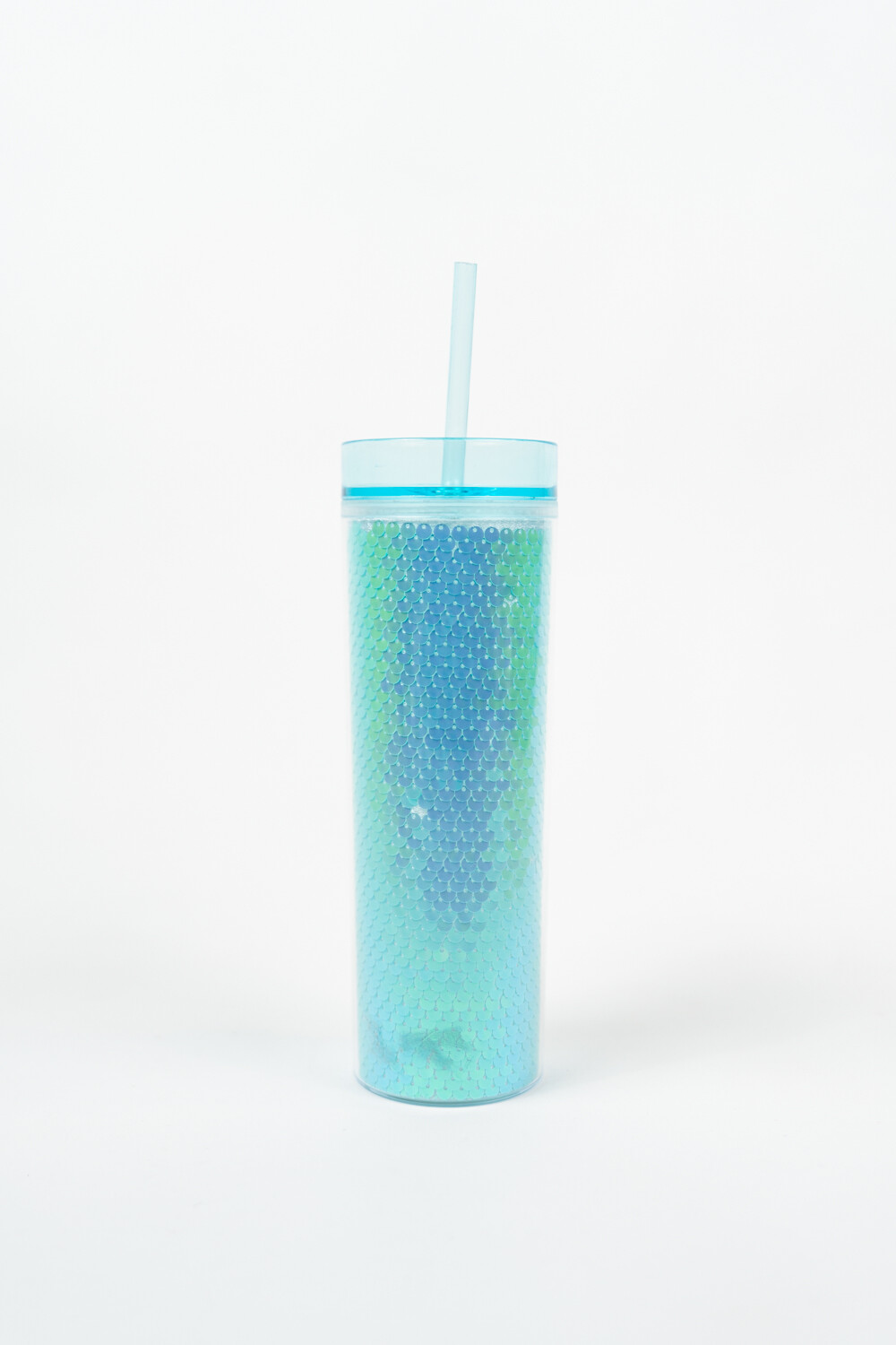 Vaso Con Tapa + Sorbito Gaiman Azul