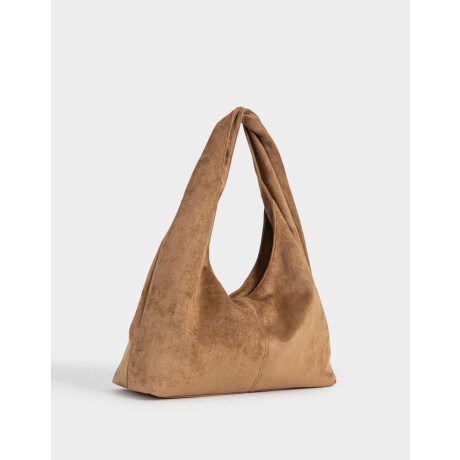 Cartera Shopper Combinada Marron Camel