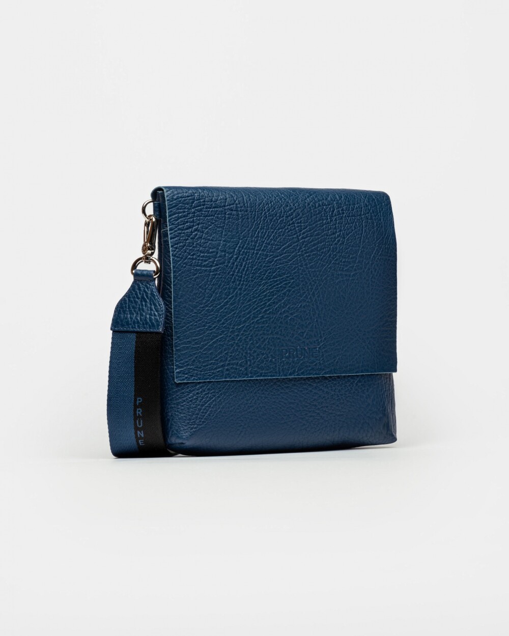 Bandolera Olivia En Cuero Graneado Azul