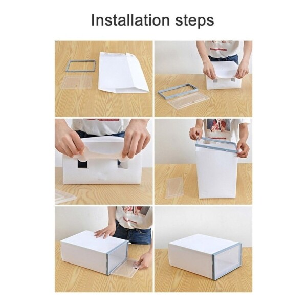 Caja Organizadora Zapatos Zapatera 12 Unidades Caja Apilable Color Variante Blanco