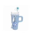 Vaso térmico de acero con accesorios y tapita 420ml Celeste