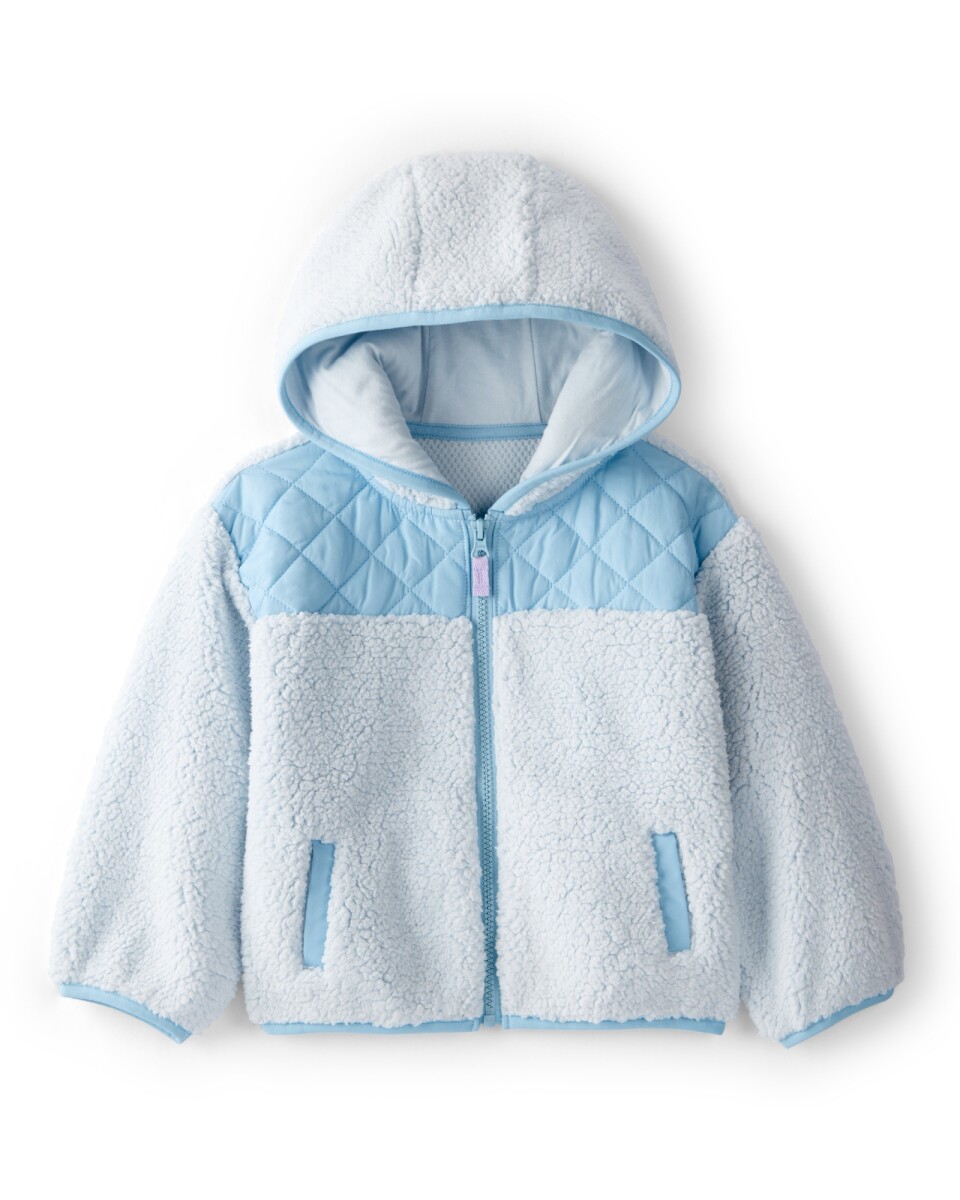 Campera de polar, diseño colorblock 
