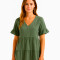 Vestido Kaleu Verde Azulado