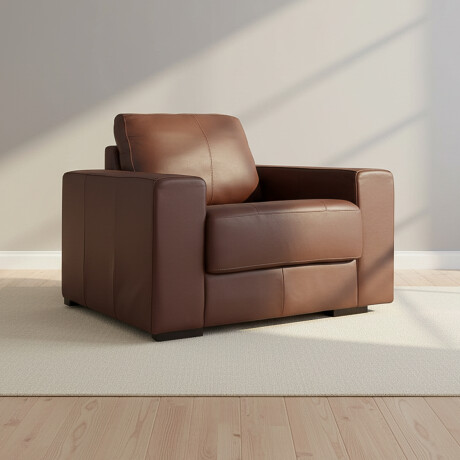 BUTACA 1 CUERPO CUERO-100-NATURAL MARRON TEXAS CARAMELO