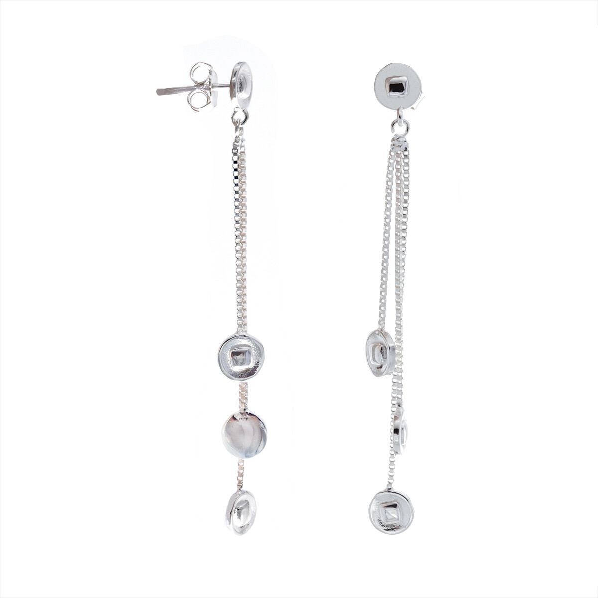 Par de caravanas de plata 925. 