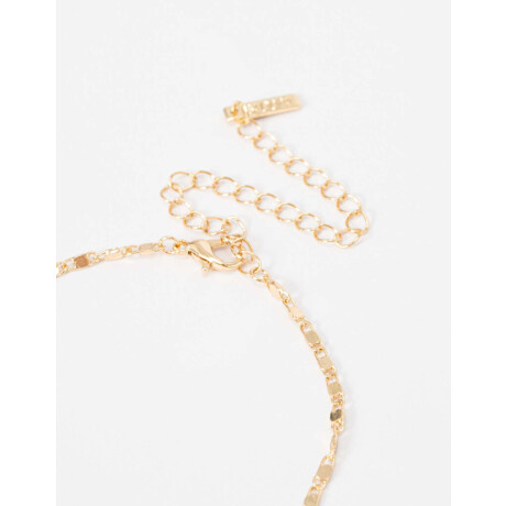 Collar Con Dije Acrílico Dorado