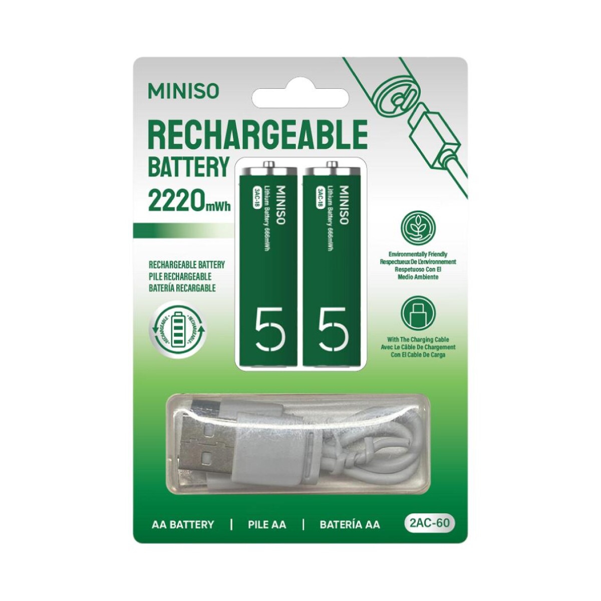 Pilas recargables AA 2pcs 