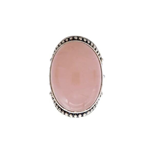 Anillo Oval-Plata 925-Piedra Cuarzo rosa-AN3948 conpiedra