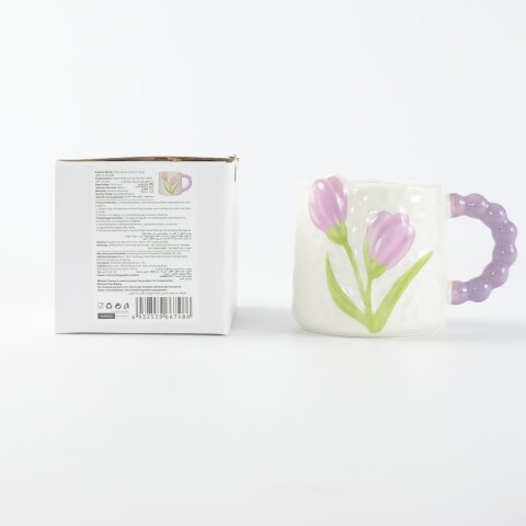 TAZA DE CERÁMICA SERIE FLORAL 350 ML (MORADO) TAZA DE CERÁMICA SERIE FLORAL 350 ML (MORADO)