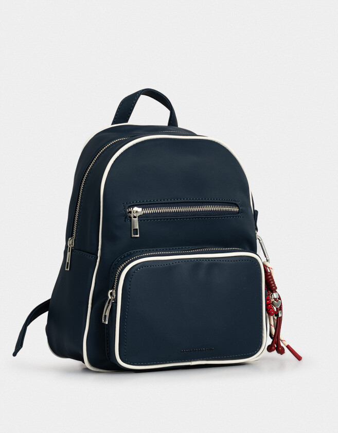 Mochilas Urbanas Mochila Cuerina Azul - Azul Marino