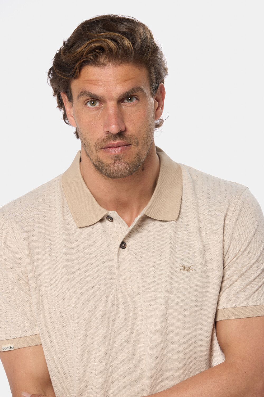 REMERA POLO ESTAMPADA Beige