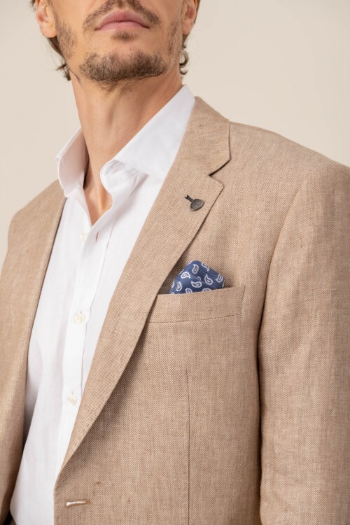 Saco Lino Custom fit Tostado
