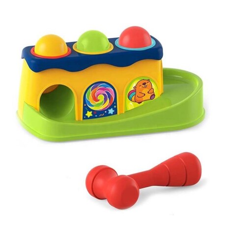 Juego Didáctico Encastre Golpe Martillo Pelotas Bebé Huanger Multicolor