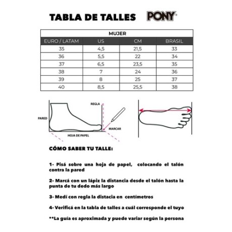 Championes Pony Soho Casual Tela-Lona con Plataforma Negro 38