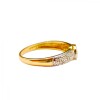 Anillo Solitario-Oro 18k-Piedra Esmeralda y Zirconia-AN9506 conpiedra