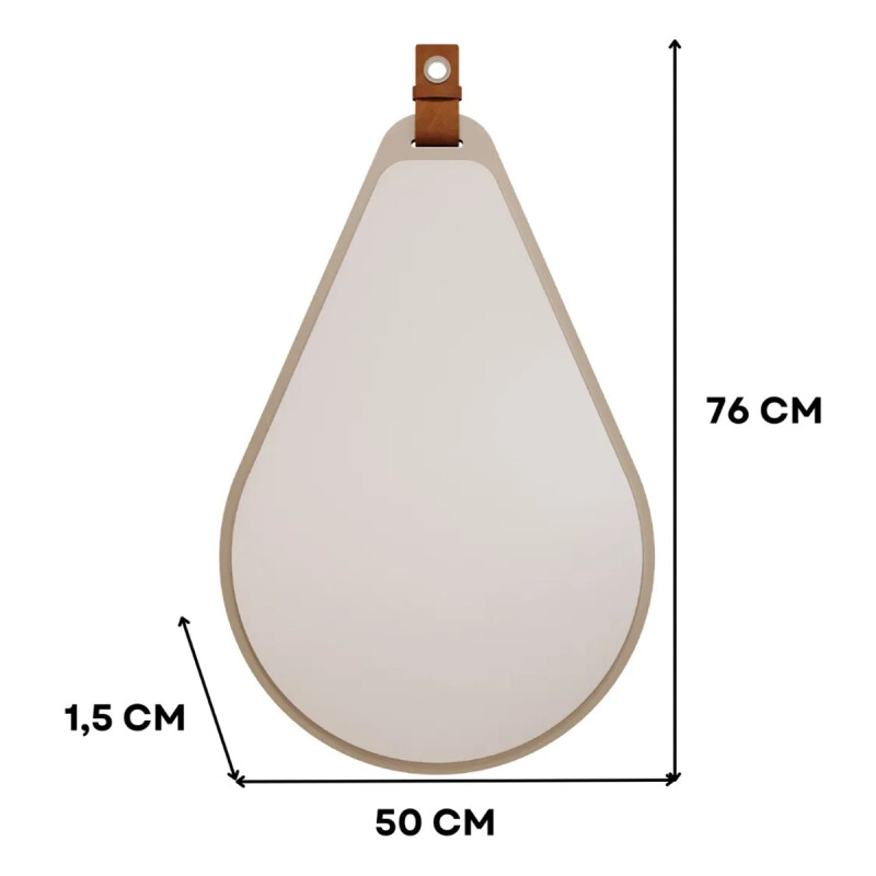 Espejo Mgm Gota 50x76cm Mdf Baño Premium Espejo Mgm Gota 50x76cm Mdf Baño Premium