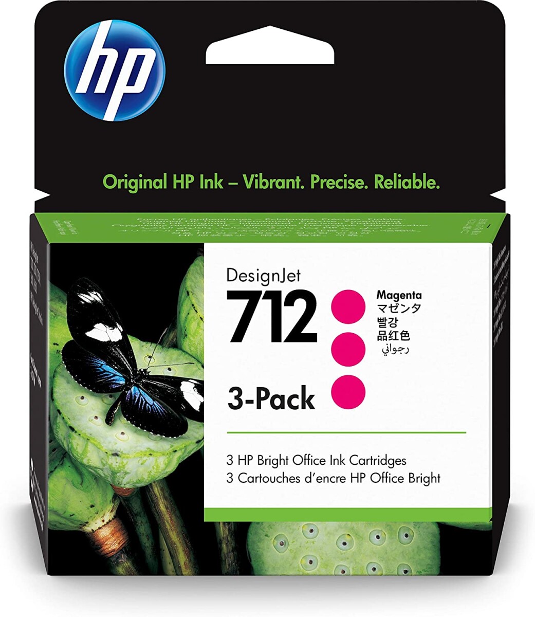 HP 3ED78A 712 3*PACK MAGENTA T210/230/250/630/650 UK - Hp 3ed78a 712 3*pack Magenta T210/230/250/630/650 Uk 