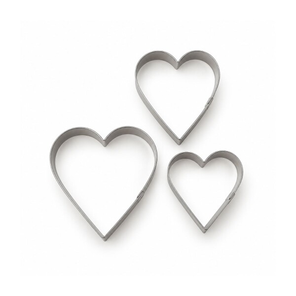 Set de 3 moldes de galleta corazón Set de 3 moldes de galleta corazón