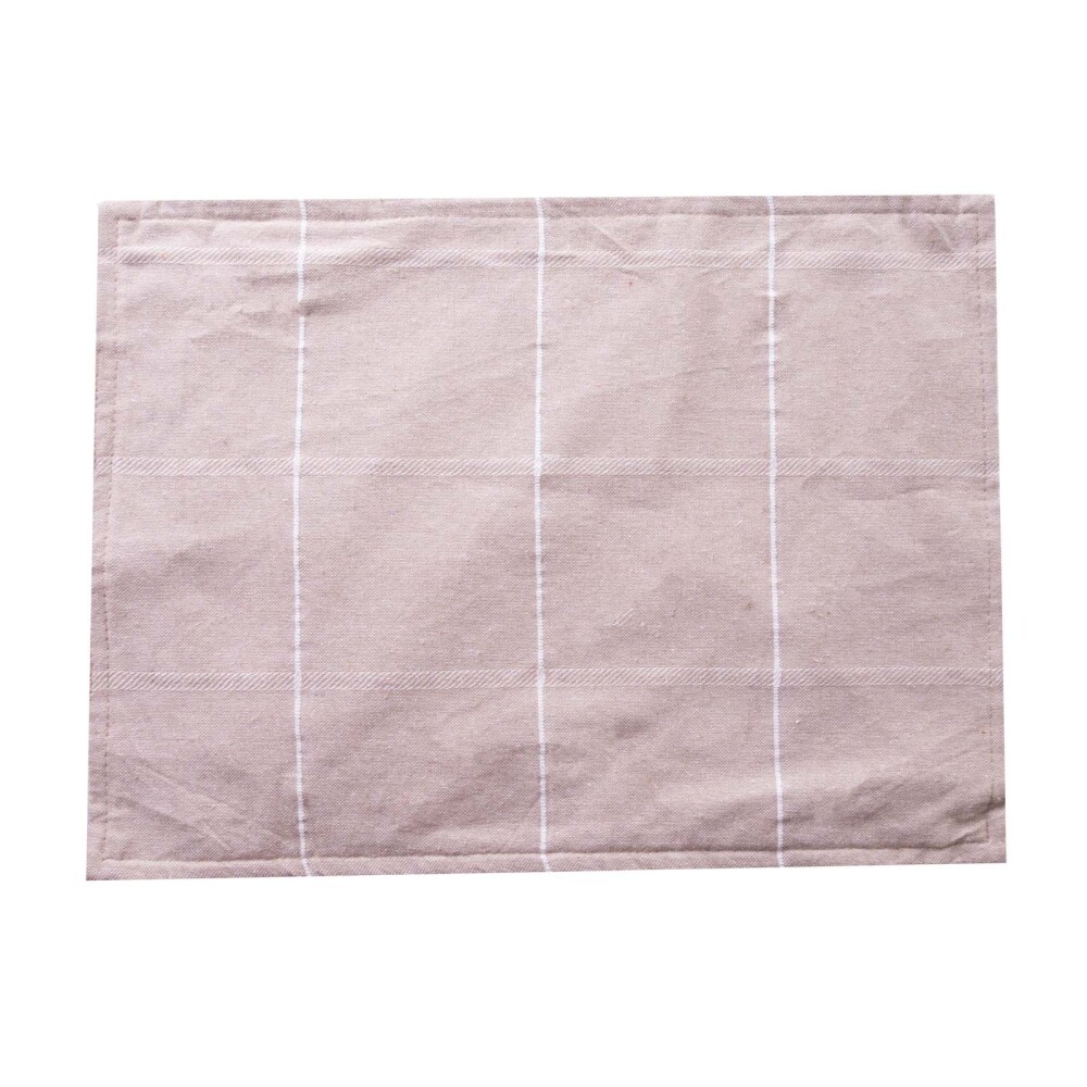 INDIVIDUAL CUADROS, ALGODON 32*45, BEIGE