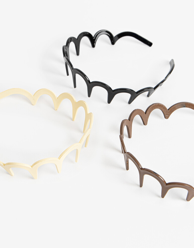 Vinchas Sets Acrilico Set De Vinchas Rígidas Wavy - Combinacion Tricolor