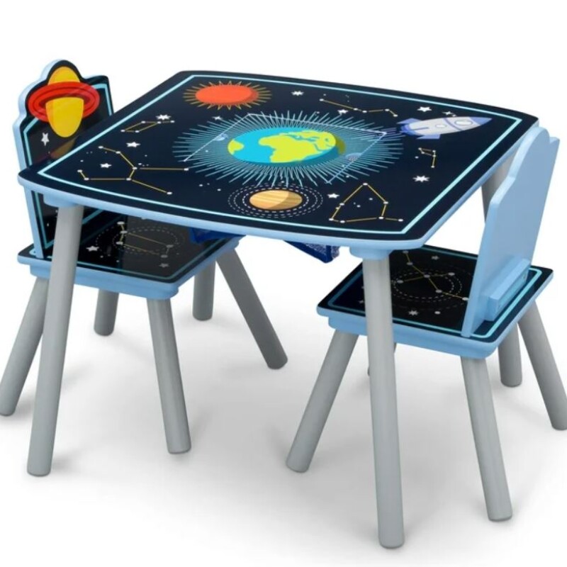 Juego de mesa y dos sillas con almacenamiento Sistema solar Juego de mesa y dos sillas con almacenamiento Sistema solar