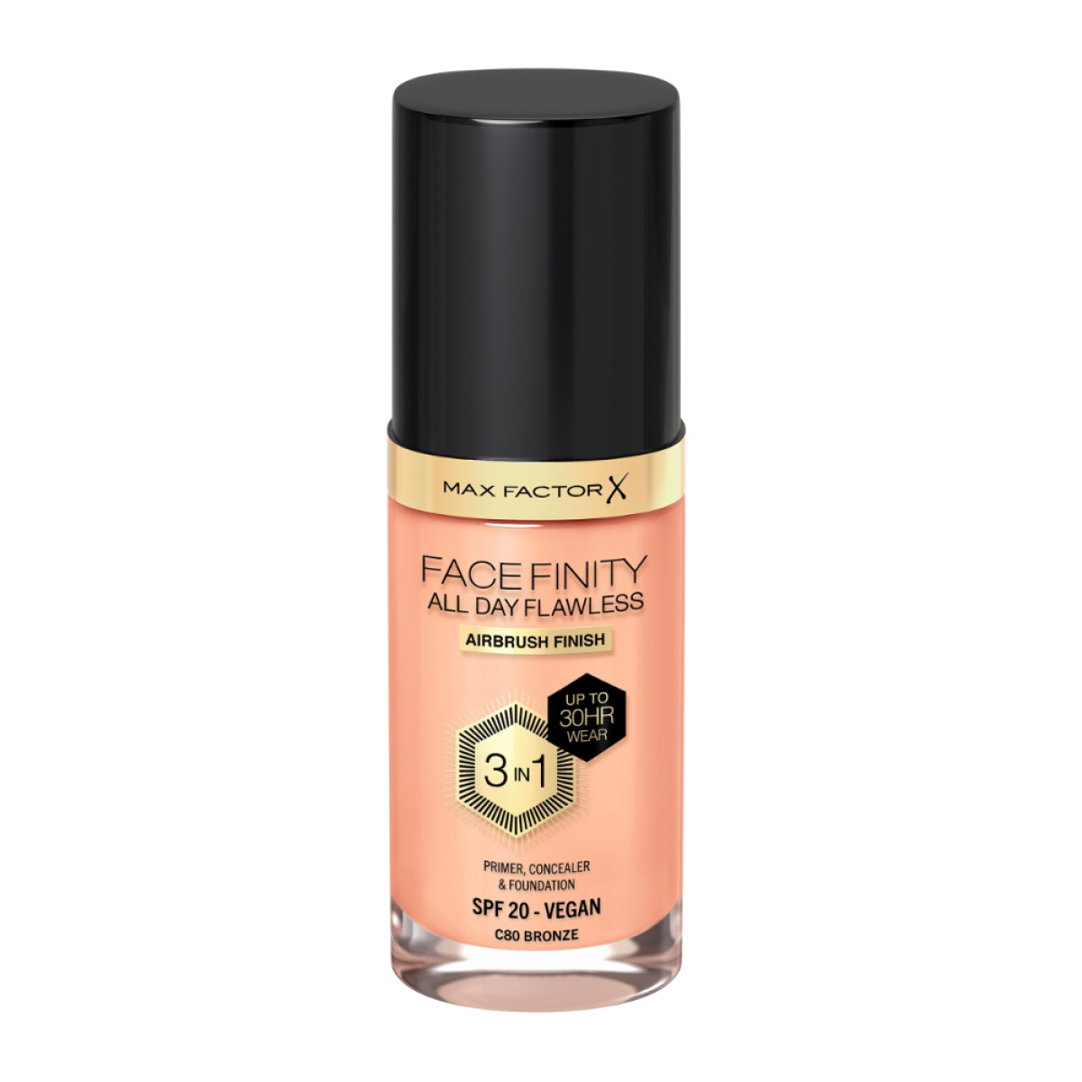 Base de Maquillaje Max Factor Facefinity All Day Flawless 3 en 1 N°C80 Bronze 