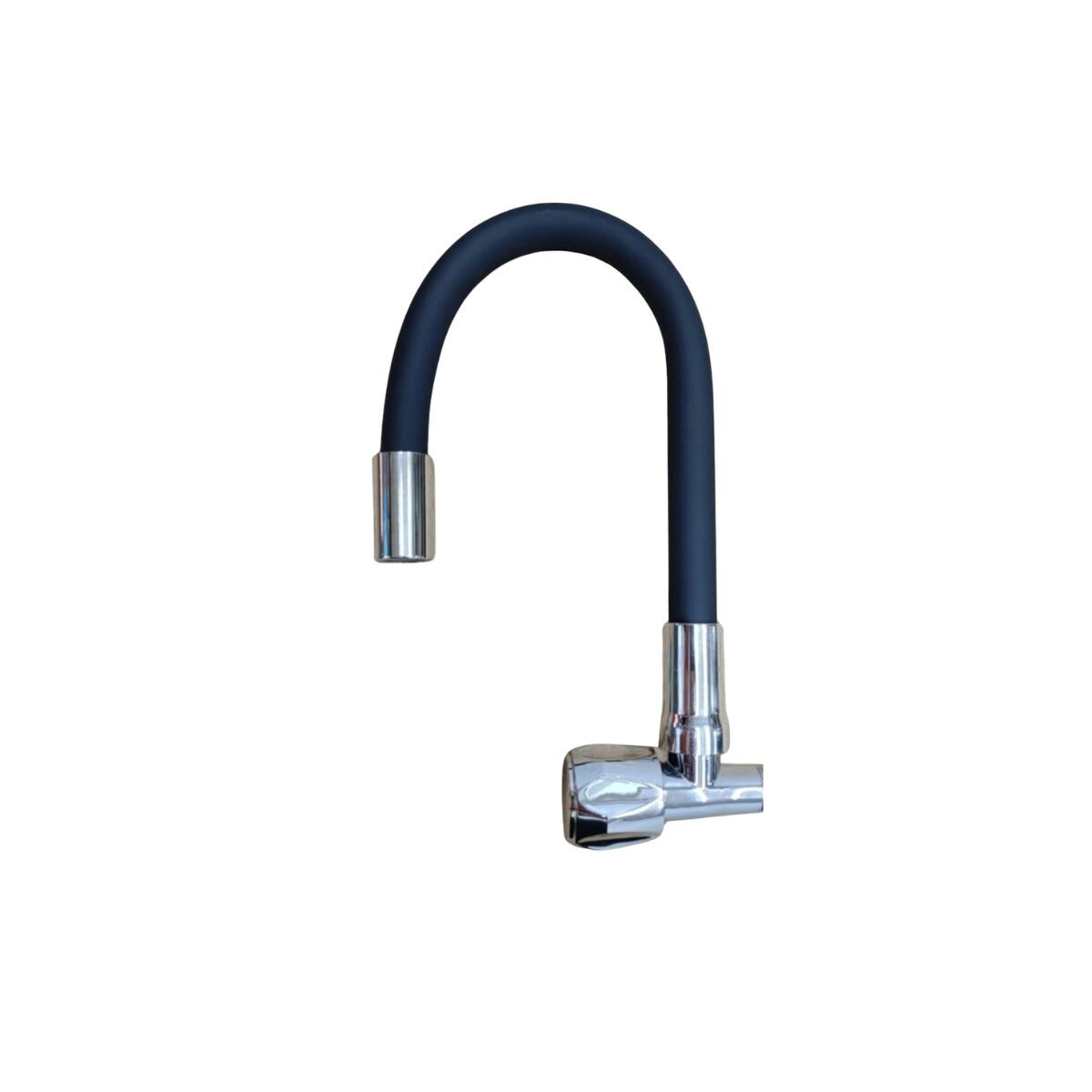 Grifo Unitario Pared Flexible Liso Negro 