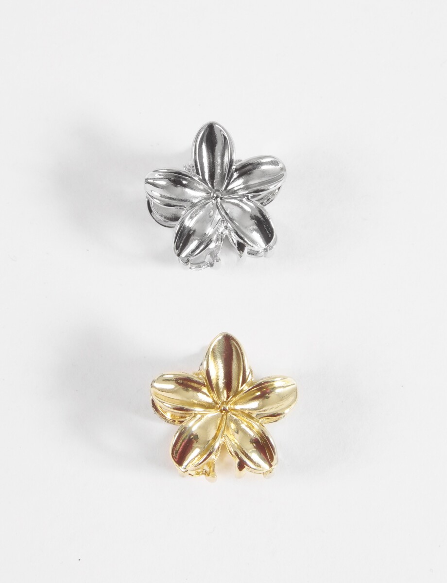 Set broche hibisco metálico - multicolor 