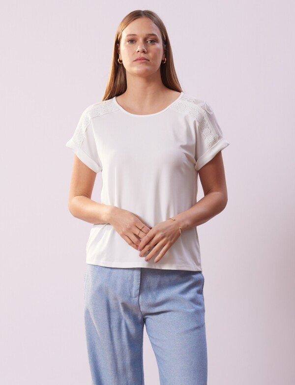 Remera Manga Broderie CRUDO