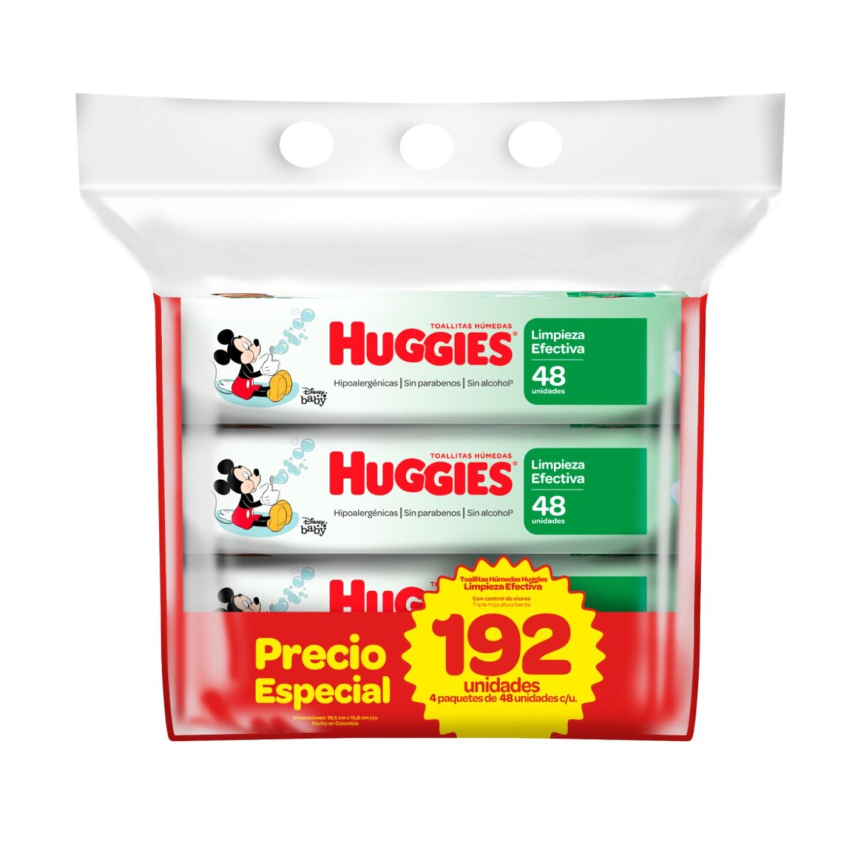 Toallitas Húmedas Huggies Limpieza Efectiva 192 Unidades 