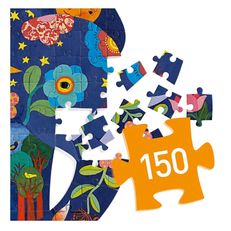 PFORM150 Puzzle Arte 62x46 Cm 150 Pcs 6+ Djeco - Elefante
