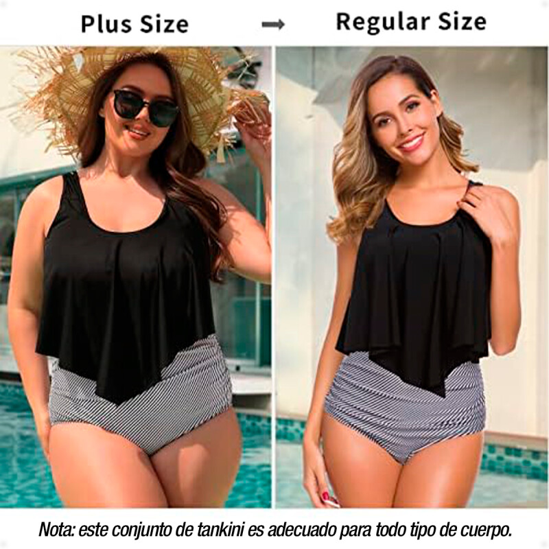 Malla Bikini de Dos Piezas De Tiro Alto Top Volado Malla Bikini de Dos Piezas De Tiro Alto Top Volado