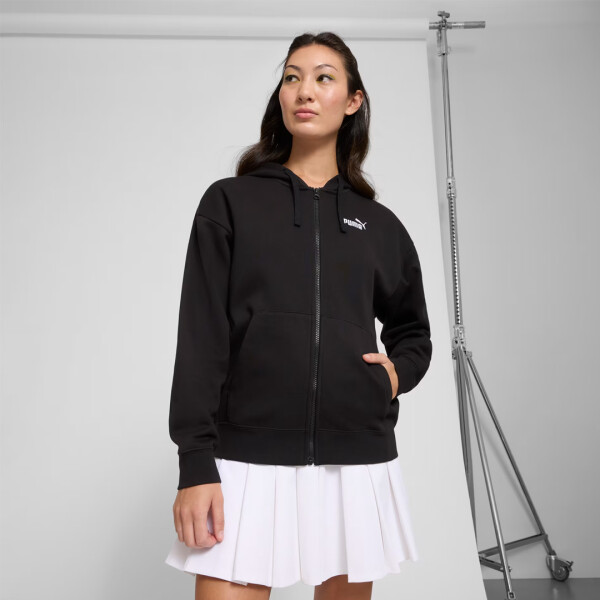 ESS SMALL COMFORT FULL ZIP HOODIE - PUMA NEGRO