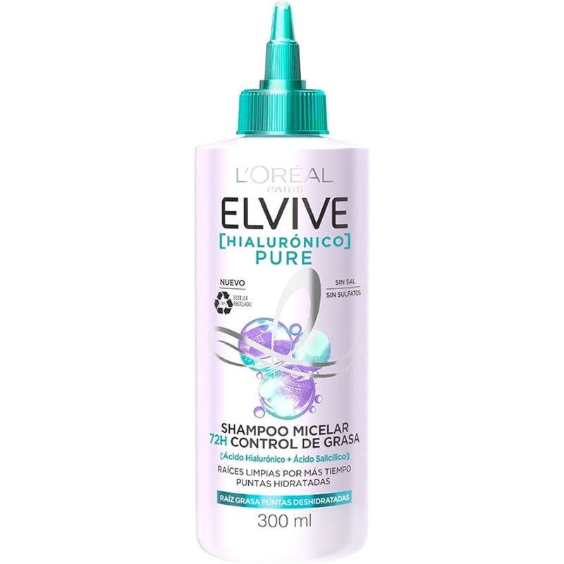 Elvive L´oréal Paris - Shampoo Hialuronico Pure 200 Ml x 3