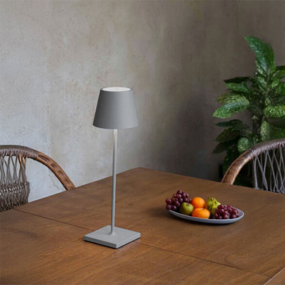 Lámpara de mesa LED inalámbrica 5W gris USB-C IX5002